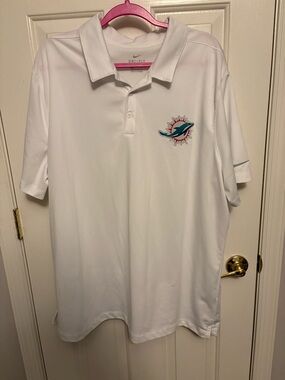 Nike White Dri-Fit Tee with Miami Dolphin Logo